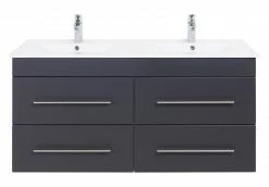 Doppelwaschtisch HOMELINE - anthrazit Seidenglanz - 2 Waschbecken - 120 cm 7 Doppelwaschtisch HOMELINE - anthrazit Seidenglanz - 2 Waschbecken - 120 cm -Baumarkt Verkaufsgeschäft 9004400600 04 1600Wx1600H