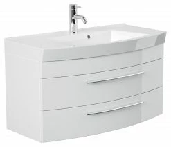 Waschtisch - weiß Hochglanz - mit Waschbecken - 100 cm