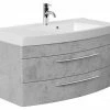 Waschtisch - Betonoptik - mit Waschbecken - 100 cm