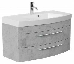 Waschtisch - Betonoptik - mit Waschbecken - 100 cm