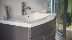 Waschtisch - anthrazit seidenglanz - mit Waschbecken - 82 cm -Baumarkt Verkaufsgeschäft 9004405000 04 1600Wx1600H