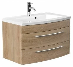 Waschtisch - Eiche hell - mit Waschbecken - 82 cm