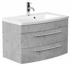 Waschtisch - Betonoptik - mit Waschbecken - 82 cm