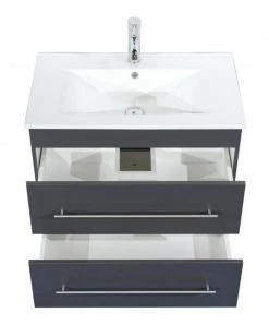 Waschtisch ARTEMIS - anthrazit seidenglanz-anthrazit - mit Waschbecken - 75,5 cm -Baumarkt Verkaufsgeschäft 9004406400 03 1600Wx1600H