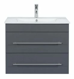 Waschtisch ARTEMIS - anthrazit seidenglanz-anthrazit - mit Waschbecken - 75,5 cm -Baumarkt Verkaufsgeschäft 9004406400 04 1600Wx1600H