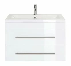 Waschtisch AURORA - weiß Hochglanz-weiß - mit Waschbecken - 86 cm -Baumarkt Verkaufsgeschäft 9004406500 04 1600Wx1600H