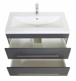 Waschtisch AURORA - anthrazit seidenglanz-anthrazit - mit Waschbecken - 86 cm -Baumarkt Verkaufsgeschäft 9004406600 03 1600Wx1600H