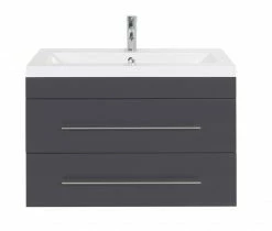 Waschtisch AURORA - anthrazit seidenglanz-anthrazit - mit Waschbecken - 86 cm -Baumarkt Verkaufsgeschäft 9004406600 04 1600Wx1600H