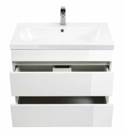 Waschtisch KALI - weiß Hochglanz - grifflos - 70 cm -Baumarkt Verkaufsgeschäft 9004406800 03 1600Wx1600H