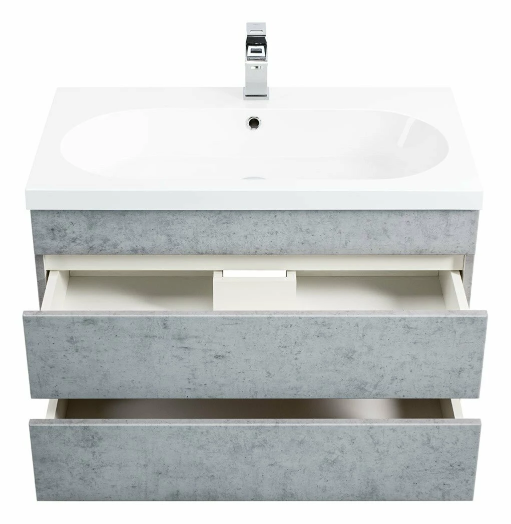 Waschtisch KALI - Betonoptik - grifflos - 70 cm 3 Waschtisch KALI - Betonoptik - grifflos - 70 cm – Bild 3