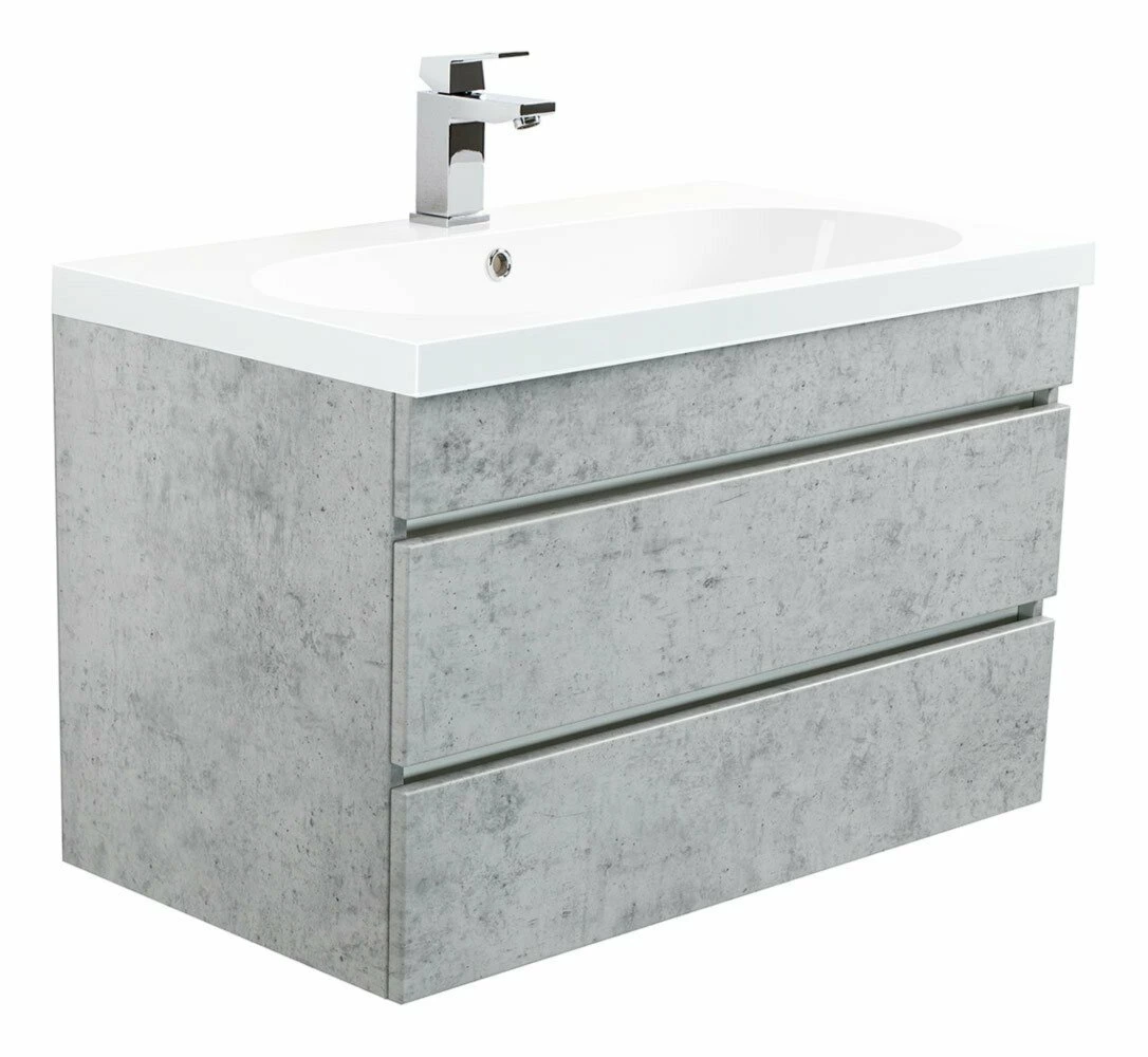Waschtisch KALI - Betonoptik - grifflos - 70 cm 1 Waschtisch KALI - Betonoptik - grifflos - 70 cm