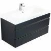 Waschtisch KALI - anthrazit seidenglanz-anthrazit - grifflos - 90 cm
