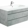 Waschtisch KALI - Betonoptik - grifflos - 90 cm