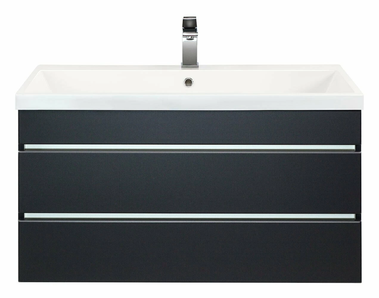 Waschtisch FELINI - anthrazit seidenglanz-anthrazit - grifflos - 90 cm 4 Waschtisch FELINI - anthrazit seidenglanz-anthrazit - grifflos - 90 cm – Bild 4