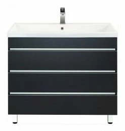 Stand-Waschtisch FELINI - anthrazit seidenglanz-anthrazit - grifflos - 90 cm -Baumarkt Verkaufsgeschäft 9004407800 04 1600Wx1600H