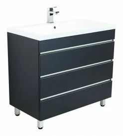 Stand-Waschtisch FELINI - anthrazit seidenglanz-anthrazit - grifflos - 90 cm