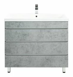 Stand-Waschtisch FELINI - Betonoptik - grifflos - 90 cm -Baumarkt Verkaufsgeschäft 9004407900 04 1600Wx1600H