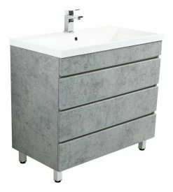 Stand-Waschtisch FELINI - Betonoptik - grifflos - 90 cm