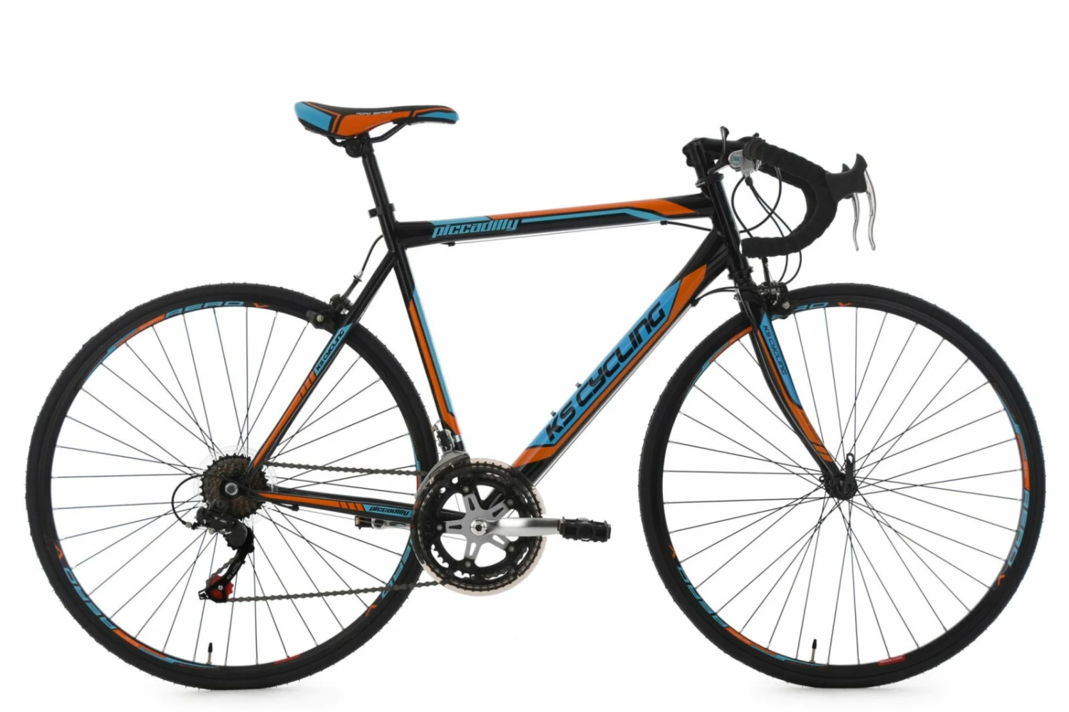KS Cycling Rennrad Piccadilly 28'' - schwarz-orange-blau - 59 cm 1 KS Cycling Rennrad Piccadilly 28'' - schwarz-orange-blau - 59 cm