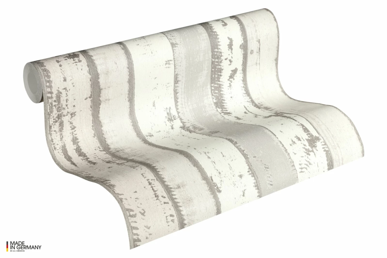 Vliestapete NATUR - grau-weiß - 10 Meter 2 Vliestapete NATUR - grau-weiß - 10 Meter – Bild 2