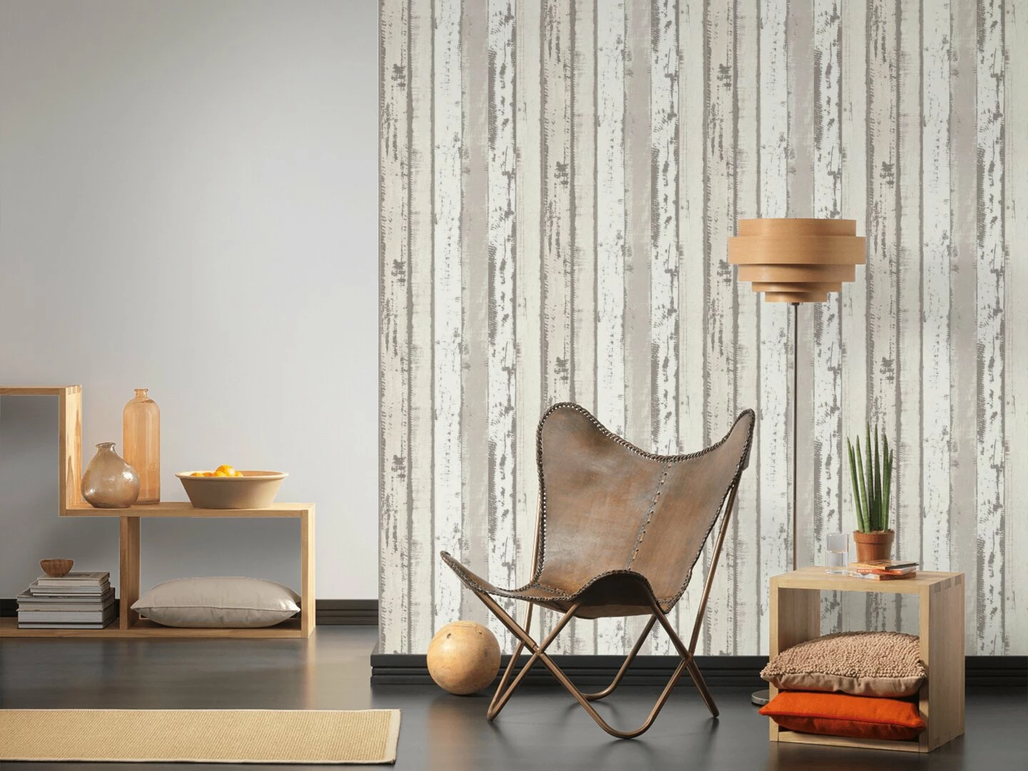Vliestapete NATUR - grau-weiß - 10 Meter 3 Vliestapete NATUR - grau-weiß - 10 Meter – Bild 3