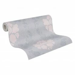 Vliestapete NEW ELEGANCE - rosa-grau - 10 Meter