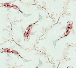 Vliestapete ASIAN FUSION - blau-rot - 10 Meter