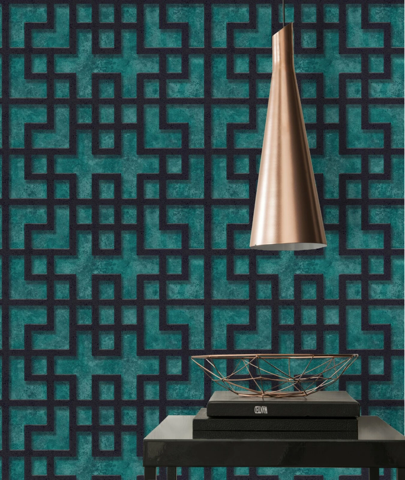 Vliestapete ASIAN FUSION - blau-grün - 10 Meter 3 Vliestapete ASIAN FUSION - blau-grün - 10 Meter – Bild 3