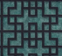 Vliestapete ASIAN FUSION - blau-grün - 10 Meter