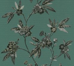 Vliestapete ASIAN FUSION - grün-schwarz - 10 Meter