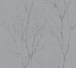 Vliestapete BLOOMING - grau-silber - 10 Meter