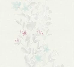 Vliestapete BLOOMING - grau-blau - 10 Meter