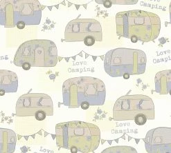 Papiertapete BOYS & GIRLS 6 - blau-creme - 10 Meter