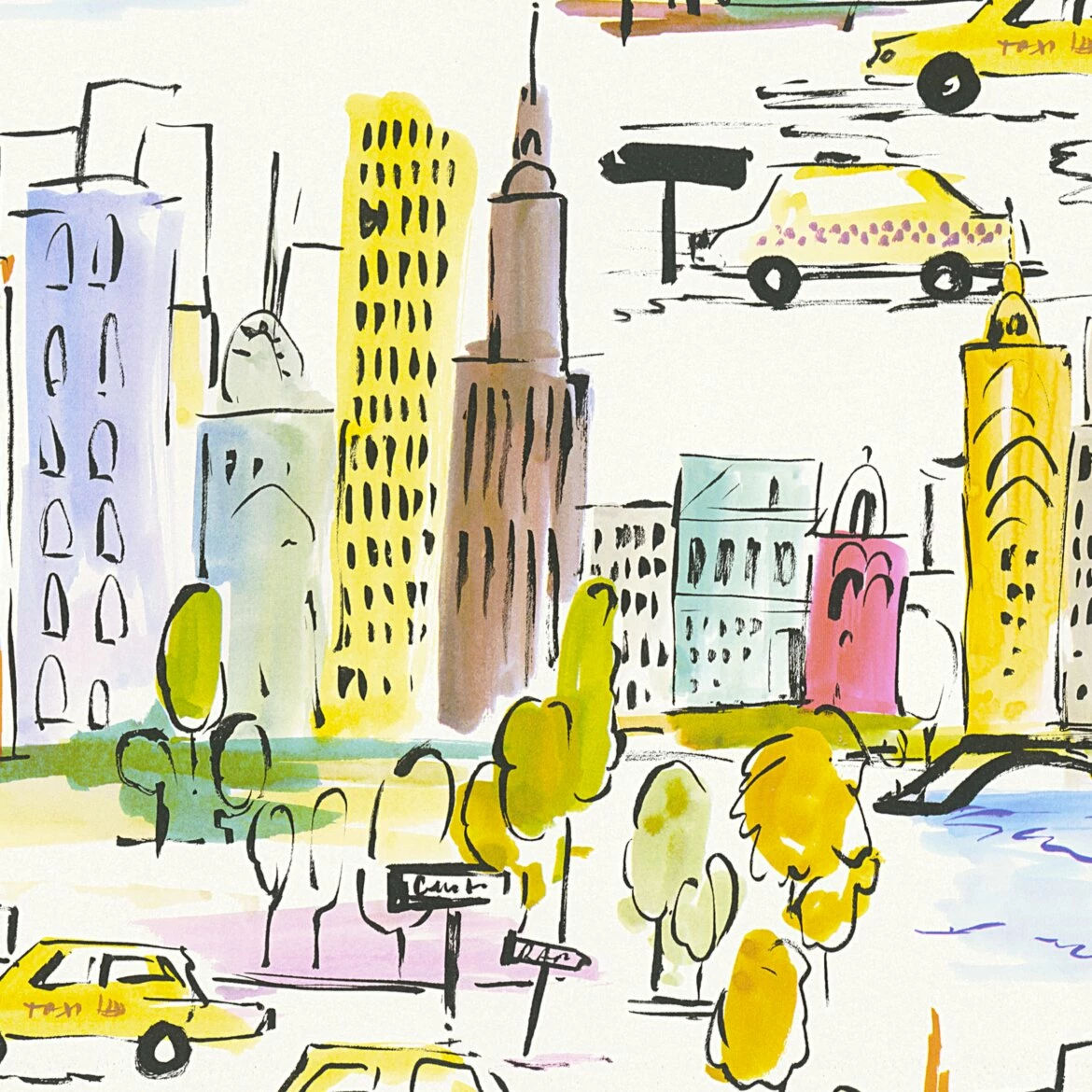 Papiertapete BOYS & GIRLS 6 - bunt-gelb - 10 Meter 2 Papiertapete BOYS & GIRLS 6 - bunt-gelb - 10 Meter – Bild 2