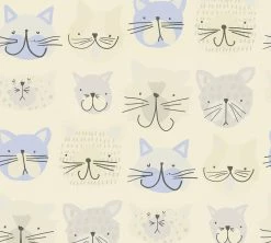 Papiertapete BOYS & GIRLS 6 - blau-grau - 10 Meter