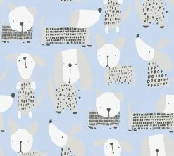 Papiertapete BOYS & GIRLS 6 - blau-weiß - 10 Meter