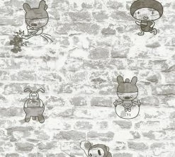 Papiertapete BOYS & GIRLS 6 - grau-silber - 10 Meter