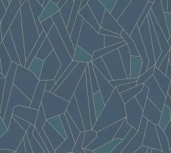Vliestapete GRAFIK - blau - geometrisch - 10 Meter