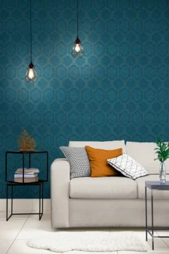 Vliestapete POP STYLE - blau-gold - 10 Meter -Baumarkt Verkaufsgeschäft 9004539000 04 1600Wx1600H