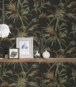 Vliestapete SUMATRA - grün-orange - 10 Meter -Baumarkt Verkaufsgeschäft 9004546200 04 1600Wx1600H