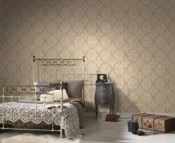 Vliestapete TRENDWALL - gold-weiß - 10 Meter -Baumarkt Verkaufsgeschäft 9004548100 04 1600Wx1600H