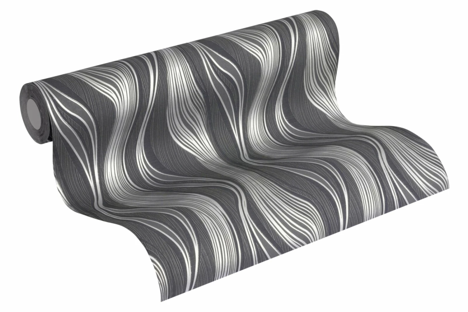 Vliestapete TRENDWALL - schwarz-silber - 10 Meter 2 Vliestapete TRENDWALL - schwarz-silber - 10 Meter – Bild 2