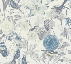 Vliestapete EXOTIC LIFE - blau-gelb - 10 Meter