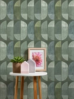 Vliestapete GEO NORDIC - grün - 10 Meter -Baumarkt Verkaufsgeschäft 9004563000 04 1600Wx1600H