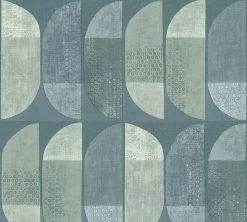 Vliestapete GEO NORDIC - blau-grün - 10 Meter