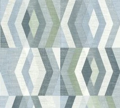 Vliestapete GEO NORDIC - blau-weiß - 10 Meter