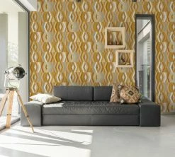 Vliestapete GEO NORDIC - gelb-orange - 10 Meter -Baumarkt Verkaufsgeschäft 9004564400 04 1600Wx1600H