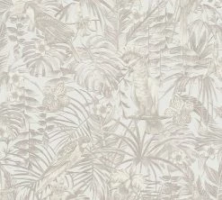 Vliestapete GREENERY - beige-grau - 10 Meter