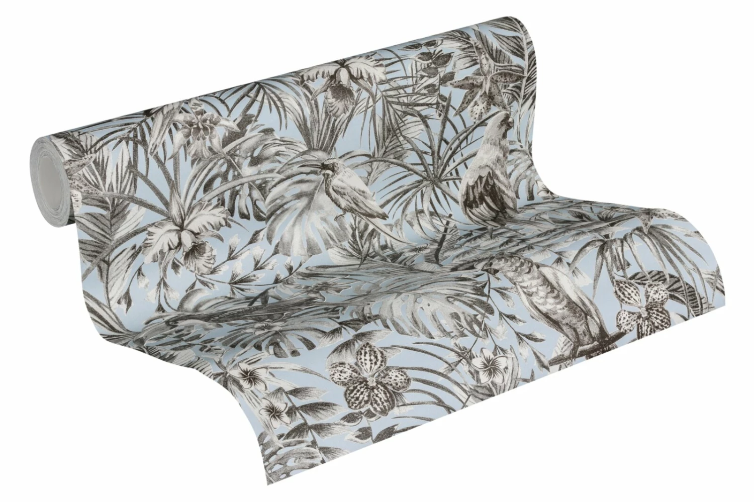 Vliestapete GREENERY - grau-blau - 10 Meter 2 Vliestapete GREENERY - grau-blau - 10 Meter – Bild 2