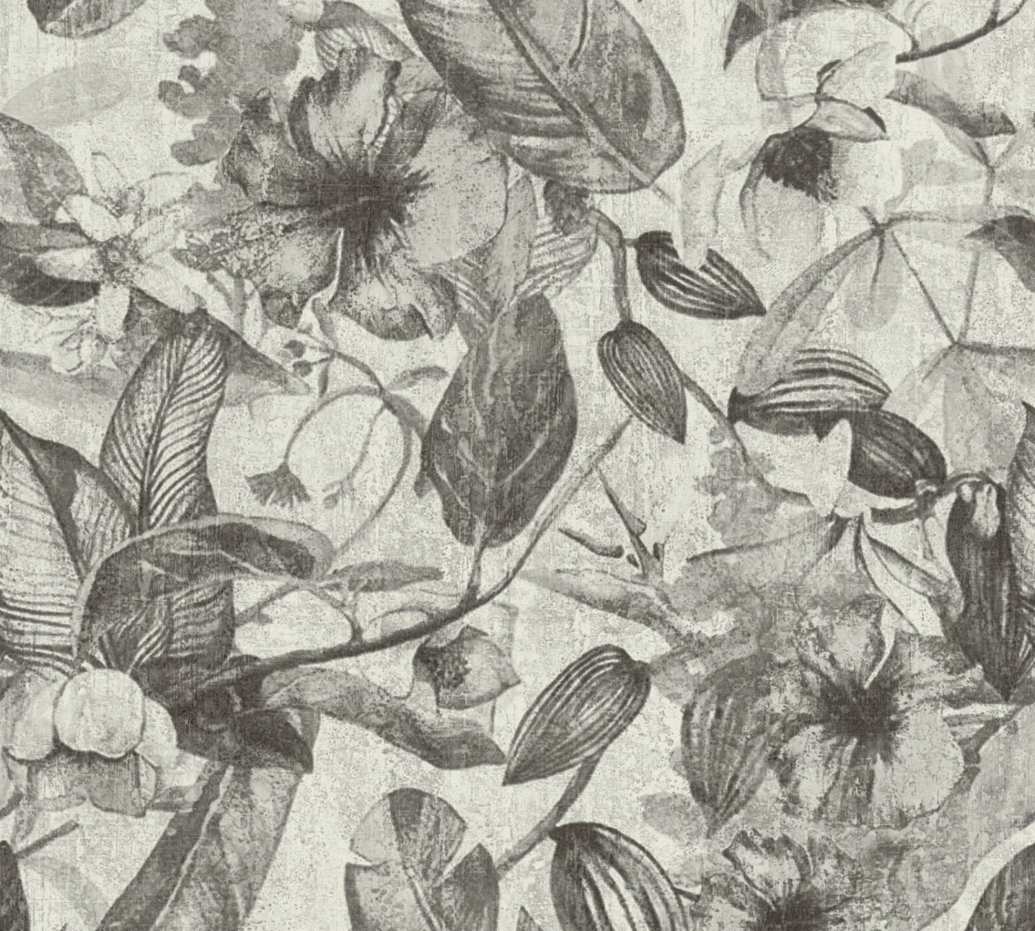 Vliestapete GREENERY - grau-schwarz - 10 Meter 1 Vliestapete GREENERY - grau-schwarz - 10 Meter